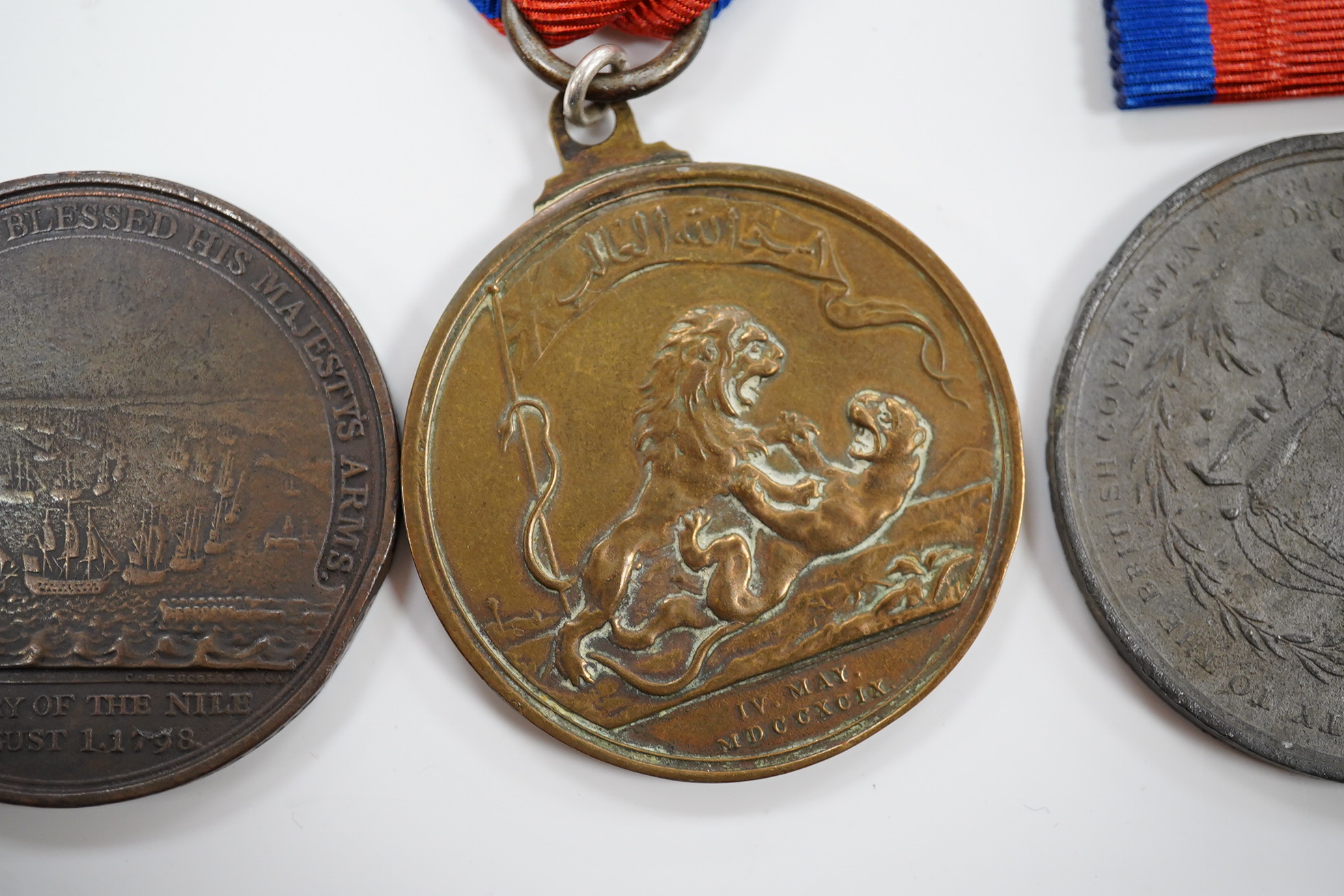 Replica Medals; Davison's Nile medal; Seringapatam medal in bronze and Coorg medal